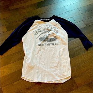 TANK FARM: Men’s Graphic T-Shirt, Navy Blue and white Baseball 3/4 Tee